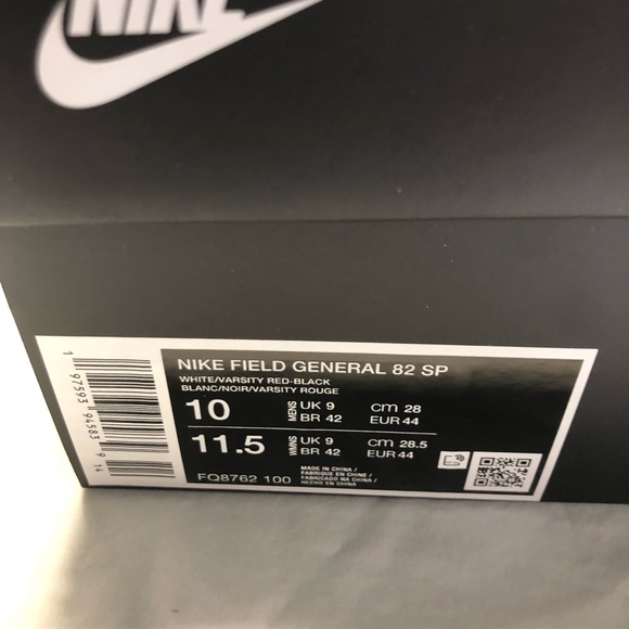 Nike Field General 82 SP White Varsity Red Black Men’s Size 10 Women’s 11.5 - Picture 8 of 16